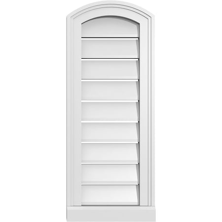 Ekena Millwork Arch Top Surface Mount PVC Gable Vent w/ 2"W x 2"P Brickmould Sill Frame, 12"W x 28"H GVPAR12X2803SN